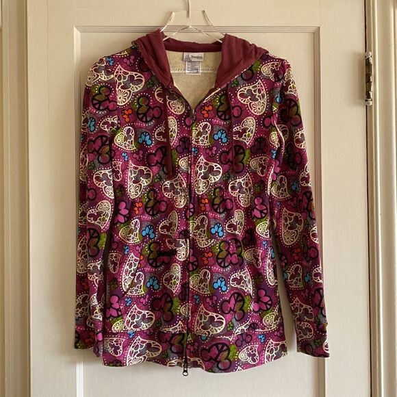 Disneyland Resort Peace Mickey Mouse Zip Up Hoodie Peplum Jacket Size S - Picture 2 of 13
